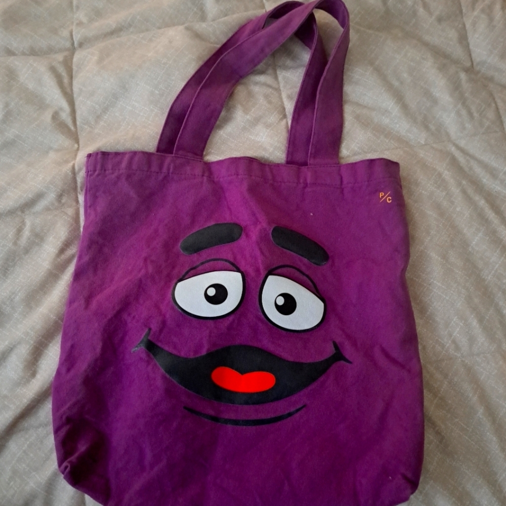 Purple Tote Bag with Grimace  Design